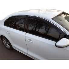 Ветровики с хромированной полосой (4 шт, Niken) для Volkswagen Jetta 2011-2018 гг