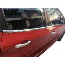 Молдинги на стекла (4 шт, нержавейка) для Peugeot 208 2012-2019 гг