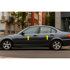 Окантовка вікон (нерж.) Carmos - Турецька сталь для BMW 3 серія E-46 1998-2006 рр