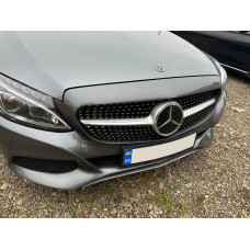 Передня решітка Diamond Silver (для Avantgarde/AMG-Line/C43 AMG) 2014-2018, без камери для Mercedes C-сlass W205 рр