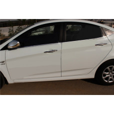 Нижні молдинги стекол (6 шт., нерж) OmsaLine - Італійська нержавійка для Hyundai Accent 2011-2017 рр
