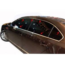 Полный комплект хромированных окантовок окон нержавейка (12 шт.) Carmos - Турецкая Нержавеющая Сталь для Volkswagen Jetta 2011-2018 гг