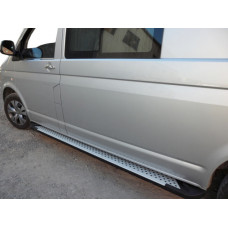 Боковые пороги X5-тип (2 шт., алюминий) Короткая База для Volkswagen T5 Caravelle 2004-2010 гг