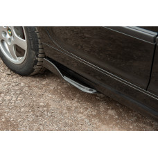 Универсальные накладки на боковые пороги Flap Тип-E (2 шт, черный глянец, ABS-пластик)
