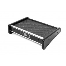 Полка на панель (Серая с серой строчкой) для Ford Transit 1991-2000 гг