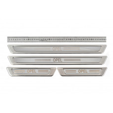 Универсальные накладки на пороги Opel V-1 (4 шт., нержавейка) для Opel