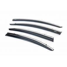 Ветровики с хромированным молдингом (4 шт, Niken) для Honda Civic Sedan IX 2011-2016 гг