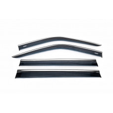 Вітровики з хромованим молдингом (4 шт, Niken) для Opel Combo 2012-2018 рр