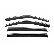 Ветровики с хромированным молдингом Niken Luxury (4 шт) для Toyota Highlander 2013-2019 гг