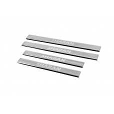 Накладки на пороги Carmos V2 (4 шт, нержавейка) для Volkswagen Sharan 2010-2023 гг