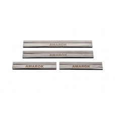 Накладки на пороги Carmos V3 (4 шт, нерж) для Volkswagen Amarok 2010-2022 рр