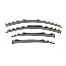 Ветровики с хромированным молдингом Niken Luxury (USA, 4 шт) для Volkswagen Jetta 2011-2018 гг