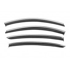 Ветровики с хромированным молдингом Niken Luxury (4 шт) для Renault Fluence 2009-2016 гг