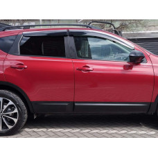 Ветровики с хромом (4 шт, Sunplex Chrome) для Nissan Qashqai 2010-2014 гг