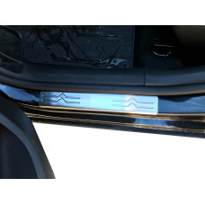 Накладки на пороги OmsaLine (4 шт, нержавейка) для Citroen C-4 2010-2018 гг