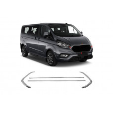 Хромированная окантовка решетки радиатора 2018-2025 (4 шт., нержавейка) для Ford Custom