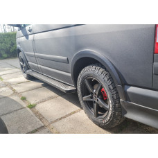 Боковые пороги X5-тип черные (2 шт., алюминий) Длинная База для Volkswagen T5 Caravelle 2004-2010 гг