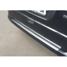 Накладка на задний бампер с отбортовкой (Carmos V2, нержавейка) для Mercedes Viano 2004-2014 гг