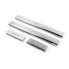 Накладки на пороги OmsaLine (4 шт., нержавейка) для Hyundai I-20 2012-2014 гг