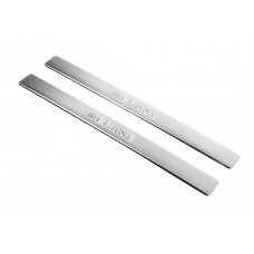 Накладки на пороги OmsaLine (2 шт., нержавейка) для Renault Megane I 1996-2004 гг