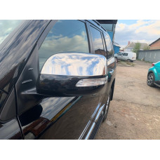 Накладки на зеркала 2012-2025 (2 шт., Нержавейка) OmsaLine - Итальянская Нержавейка для Toyota Land Cruiser 200