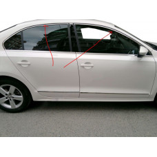 Верхние молдинги стекол 6 шт, нержавейка OmsaLine - Итальянская Нержавейка для Volkswagen Jetta 2011-2018 гг