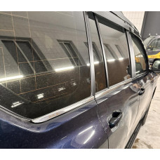 Окантовка Окон (6 шт, Нержавейка) OmsaLine - Итальянская Нержавейка для Toyota Land Cruiser Prado 150 2009-2023 гг
