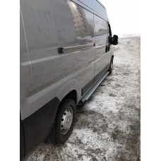 Боковые Подножки Allmond Grey (2 шт., Алюминий) Короткая База для Fiat Ducato 2006-2025 гг