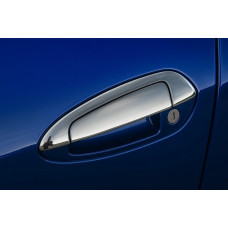 Хромированные накладки на дверные ручки с верхней частью (4-дверн., нержавейка) Carmos - Турецкая Нержавеющая Сталь для Fiat Punto Grande/EVO 2006-2018 гг