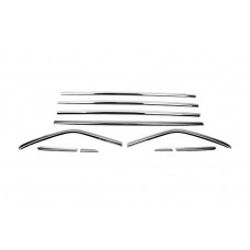Нижние молдинги стекол OmsaLine (10 шт, нержавейка) для Ford Kuga/Escape 2013-2019 гг