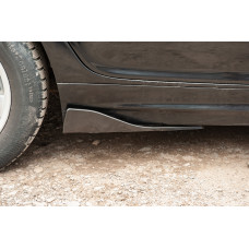 Универсальные накладки на боковые пороги Flap Тип-B (2 шт, черный глянец, ABS-пластик)