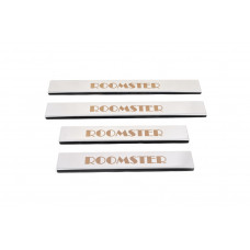 Накладки на пороги Carmos нержавейка (4 шт.) для Skoda Roomster 2006-2015 гг