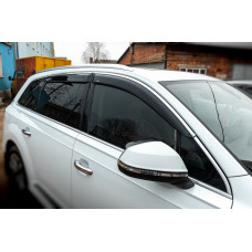 Ветровики с хромированным молдингом (4 шт, HIC) для Ауди Q7 2015- гг