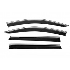 Ветровики с хромированным молдингом Niken Luxury (4 шт) для Peugeot 5008 2016-2023 гг