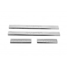 Накладки на пороги нержавейка Carmos V2 (4 шт) для Renault Duster 2008-2017 гг