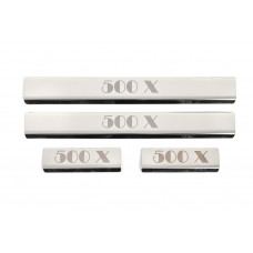 Накладки на пороги (4 шт, нерж) для Fiat 500X 2014-2024 рр