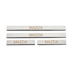 Накладка на пороги Carmos (4 шт, нерж) V-3 для Mazda 6 2003-2008 рр