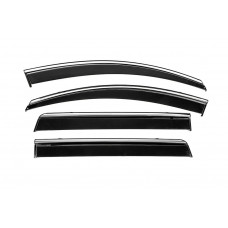 Вітровики з хромованим молдингом Niken Luxury (4 шт) для Mitsubishi L200 2015-2024 рр