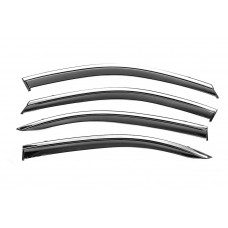 Ветровики с хромированным молдингом Niken Luxury (SD, 4 шт) для Skoda Octavia IV A8 2020- гг