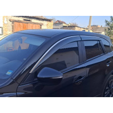 Ветровики с хромированным молдингом Niken Luxury (4 шт) для Mazda CX-5 2012-2017 гг