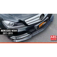 Передний Лип-Спойлер DPT V1 (2011-2015, Черный Глянец) для Mercedes C-class W204