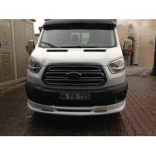 Накладка на передний бампер Ince (2014-2019, грунт под покраску) для Ford Transit 2014- гг