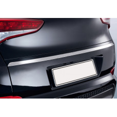 Хромированная накладка над номером (2015–2018, верхняя, узкая, нержавейка) Carmos - Турецкая Нержавеющая Сталь для Hyundai Tucson TL 2016-2021 гг
