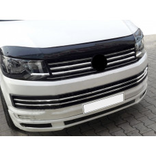 Накладки на решетку бампера 2015-2019 (6 шт, нержавейка) для Volkswagen T6