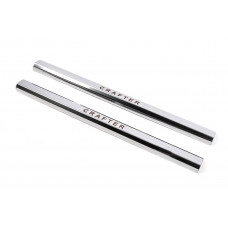 Накладки на пороги VIP (2 шт, нержавеющая сталь) для Volkswagen Crafter 2006-2016 гг