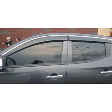Вітровики з хромованим молдингом (4 шт, Niken) для Mitsubishi L200 2015-2024 рр