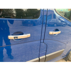 Накладки на ручки (4 шт) 2 отверстия, Carmos - Турецкая сталь для Nissan NV400 2010-2024 гг