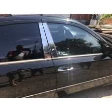 Накладки на дверные стойки из нержавеющей стали (6 шт) для Mercedes E-сlass W211 2002-2009 гг