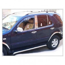 Наружные молдинги окон нержавейка (4 шт) OmsaLine - Итальянская Нержавейка для Mercedes ML W163 1997-2005 гг