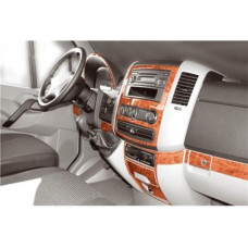 Комплект накладок на панель (Meric, 19 деталей) Карбон для Mercedes Sprinter W906 2006-2018 гг